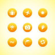 Set of orange icons holiday theme