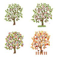 set of decorative trees Seasons