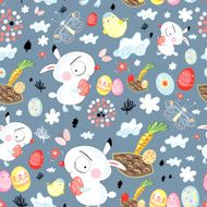 Pattern of Easter bunnies