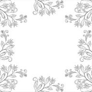 Background frame of flowers contours