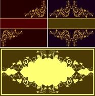 Set of Abstract floral design