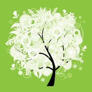 Spring beautiful white tree for your design