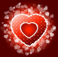 Red valentines heart with sparkles