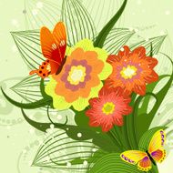 Bouquet pattern with butterflies