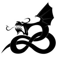 Silhouette of attacking dragon