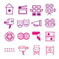 Icon set with cinema silhouettes N2