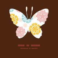 Vector abstract decorative circles stars butterfly silhouette pattern frame
