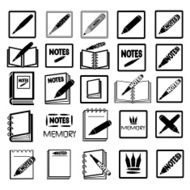 Business icons notebook book and pen pencil N4
