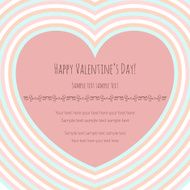 Valentine&#039;s card with big pink heart striped N2