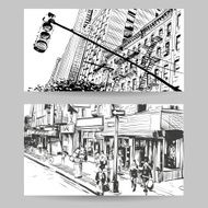 Set of city banner design elements vector illustration