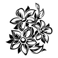 Flowers black and white ornament Vector illustration