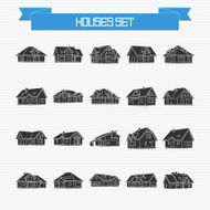 Vector set of houses