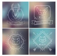 Trendy Retro Vintage Insignias Bundle Animals N7