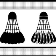 badminton shuttlecock silhouette and stencil