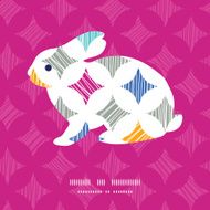 Vector colorful marble textured tiles chicken silhouette Easter frame N3