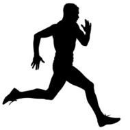 Athlete on running race silhouettes N9