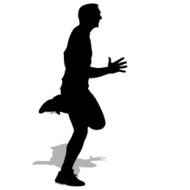 Athlete on running race silhouettes N10