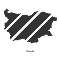 Black map of Bulgaria for your design