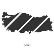 Black map of Turkey for your design N2