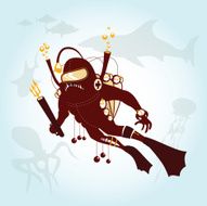 scuba diver monster N2
