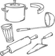 vector illustration Kitchen utensils
