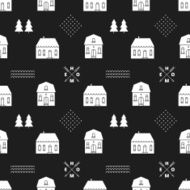 Seamless pattern with country houses N10