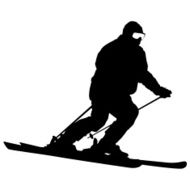 Mountain skier speeding down slope N10