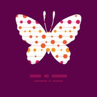 Vector abstract colorful stripes and shapes butterfly silhouette pattern frame