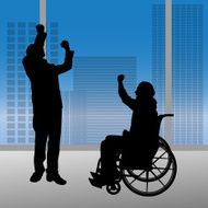 Vector silhouettes of people N224