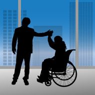 Vector silhouettes of people N225