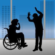 Vector silhouettes of people N226