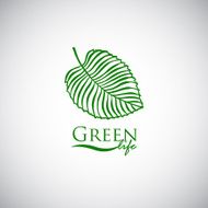 Green life doodle leaf like logo icon N2