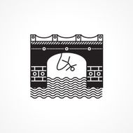 Black flat vector icon for rope jumping