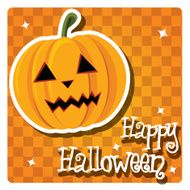 Happy Halloween card with pumpkin vector N2