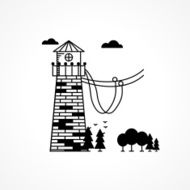 Black vector icon for rope jumping