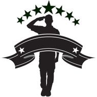 Armed Forces Salute Military Soldier or Boy Scout Banner