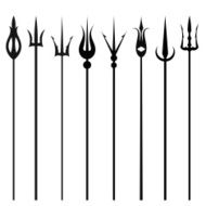 Tridents set isolated on a white background Vector illustration