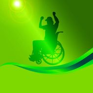 Vector silhouette of a man in wheelchair N10
