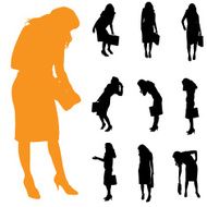 Vector silhouette of businesswoman N149