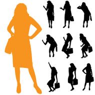 Vector silhouette of businesswoman N150