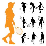Vector silhouette of a woman N1786
