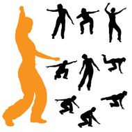 Vector silhouette of a woman N1788