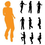 Vector silhouette of a woman N1790