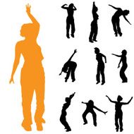 Vector silhouette of a woman N1791