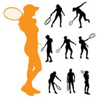 Vector silhouette of a woman N1792