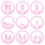 family icon set pink N2