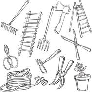 vector illustration elements of the garden