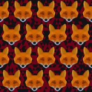 Abstract polygonal geometric triangle ginger fox seamless pattern background