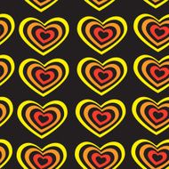 red yellow heart on black background Valentine's day wedding pattern N2