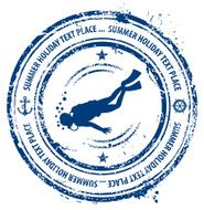 scuba diving rubber stamp
